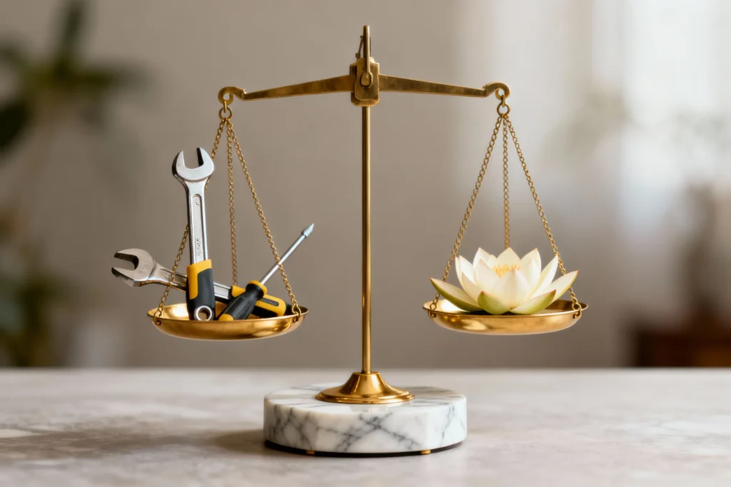 Balance scale DIY vs Peace of Mind