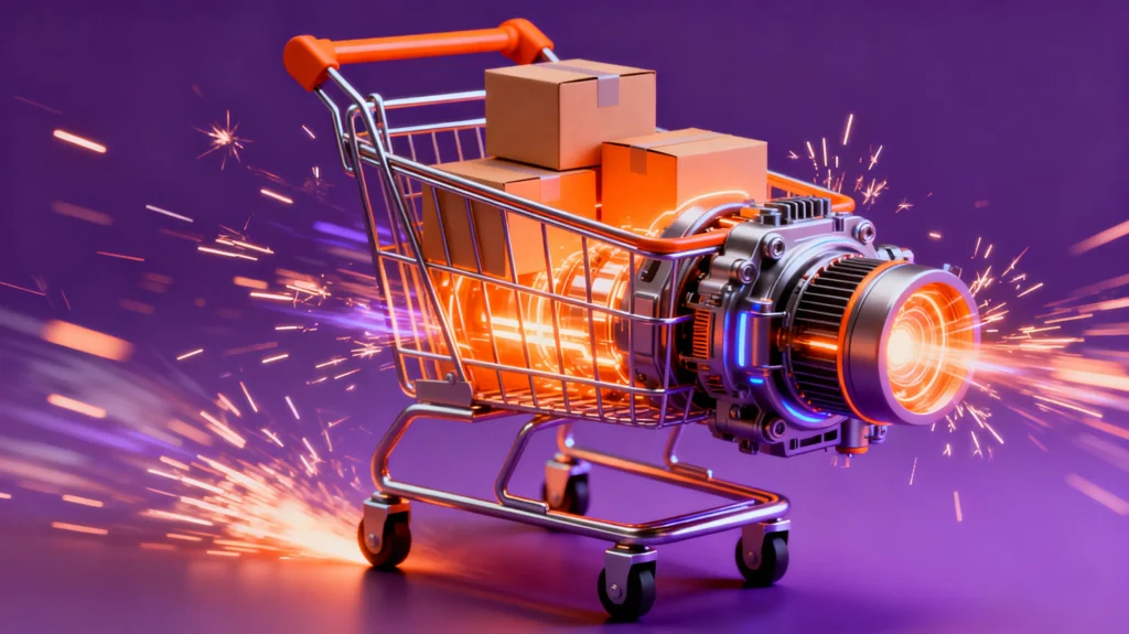 WooCommerce winkelwagen als high-tech motor