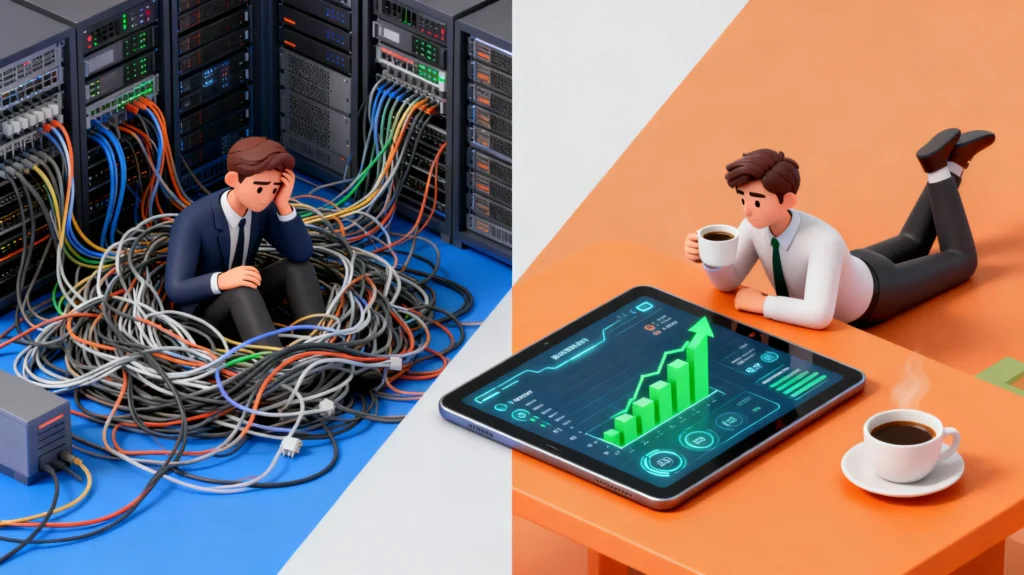 Ondernemer chaos vs rust door uitbesteden onderhoud